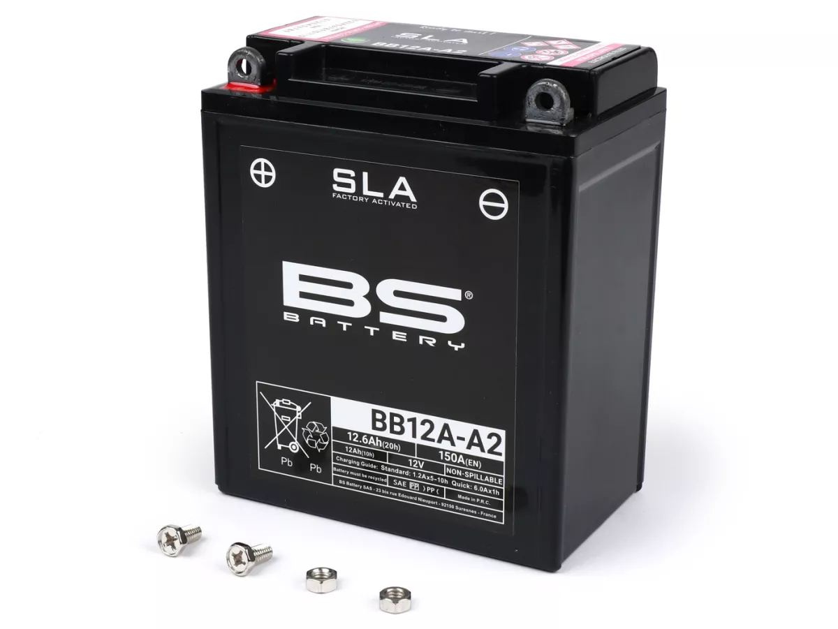 Accu (SLA/Gel), onderhoudsvrij -BS BATTERY BB12A-A/B, 12N12A-4A-1, 12V 12Ah, 136x82x162mm