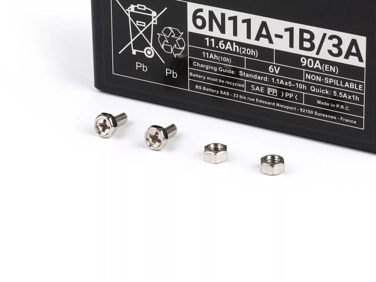 Batería (SLA/Gel), sin mantenimiento -BS BATTERY 6N11A-1B- 6V, 11Ah - 122x62x132mm