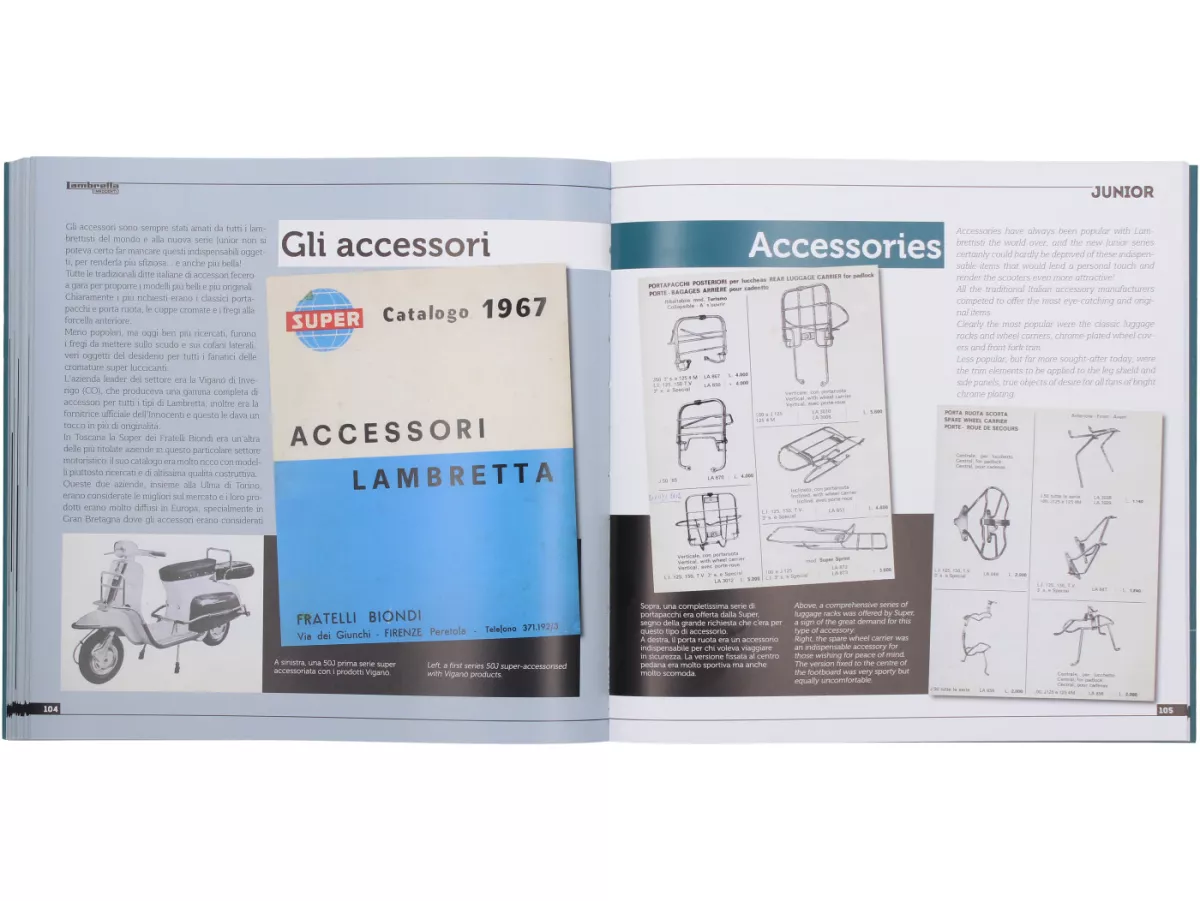 Livre -Lambretta Junior J50, J100, J125, history, models and documentation- de Vittorio Tessera (italien, anglais, 120 pages, en couleur)