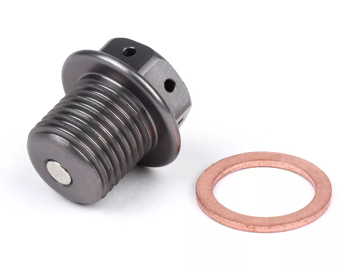CNC Oil drain plug with magnet -CASA PERFORMANCE- Lambretta LI, LIS, SX, TV (series 2-3), DL, GP, J, Lui - silver