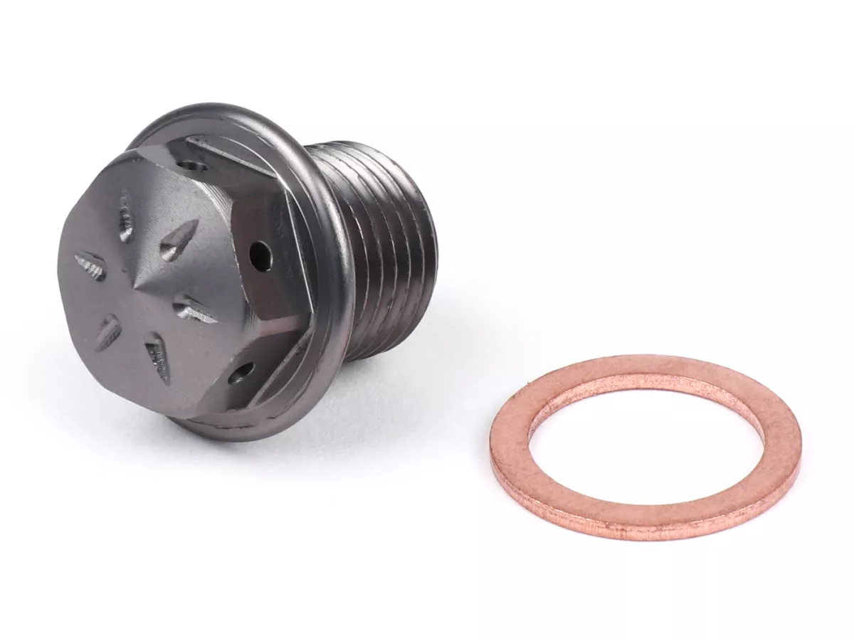 CNC Oil drain plug with magnet -CASA PERFORMANCE- Lambretta LI, LIS, SX, TV (series 2-3), DL, GP, J, Lui - silver