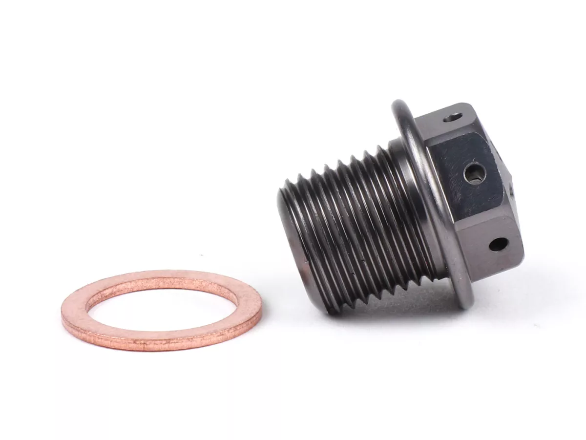 CNC Oil drain plug with magnet -CASA PERFORMANCE- Lambretta LI, LIS, SX, TV (series 2-3), DL, GP, J, Lui - silver