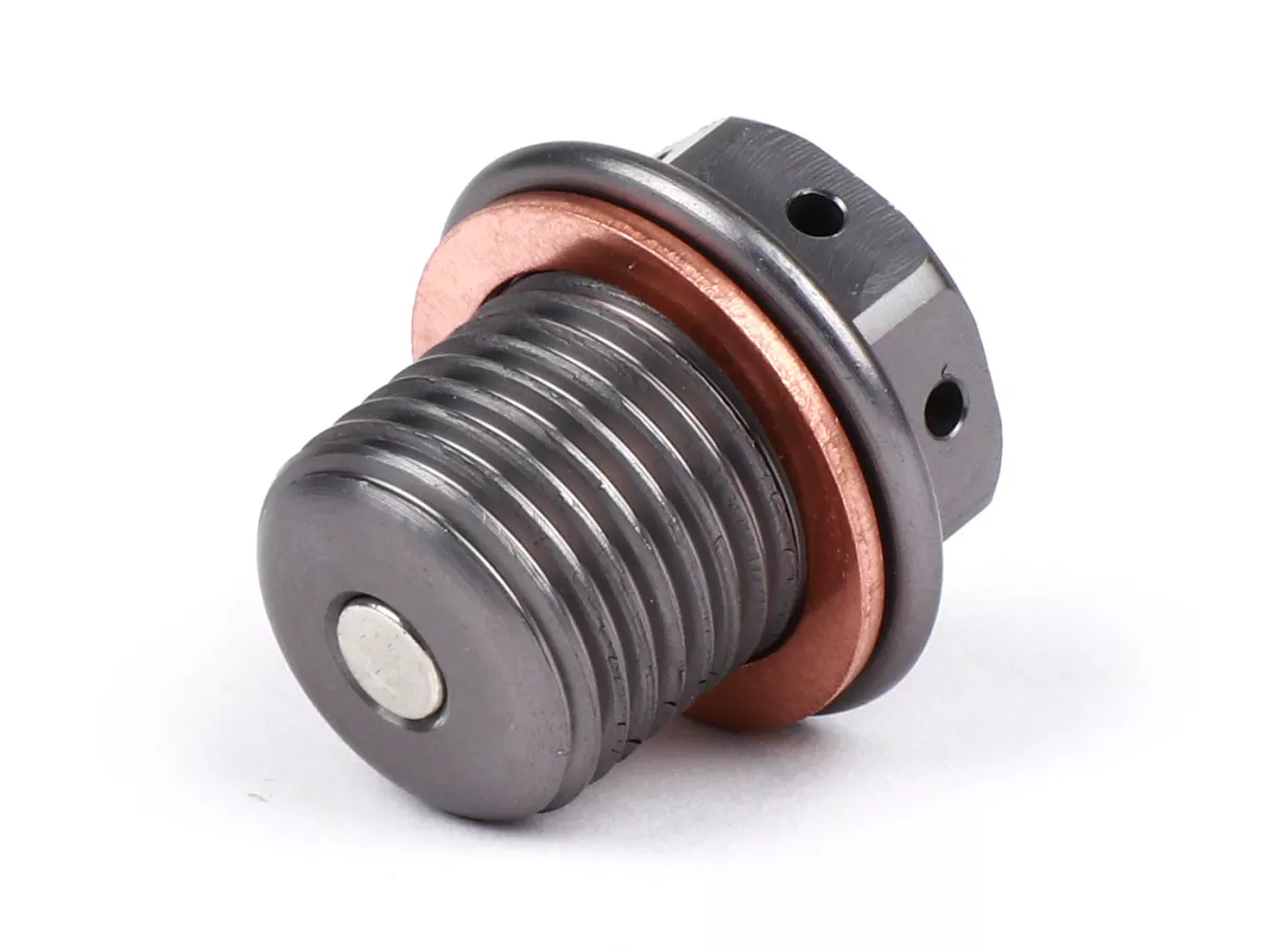 CNC Oil drain plug with magnet -CASA PERFORMANCE- Lambretta LI, LIS, SX, TV (series 2-3), DL, GP, J, Lui - silver