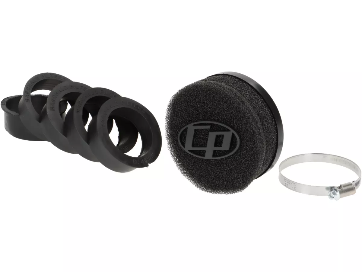 Filtro de aire -CASA PERFORMANCE- AW Ø46-49-52-55-58-62mm, Ø=100mm, longitud 65mm Lambretta LI, LIS, SX, TV (series 2-3), DL, GP - negro