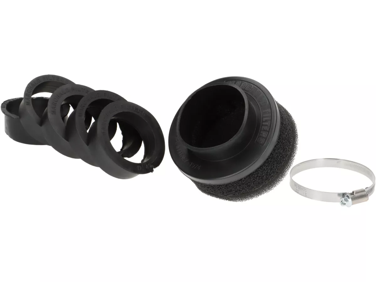 Filtro de aire -CASA PERFORMANCE- AW Ø46-49-52-55-58-62mm, Ø=100mm, longitud 65mm Lambretta LI, LIS, SX, TV (series 2-3), DL, GP - negro