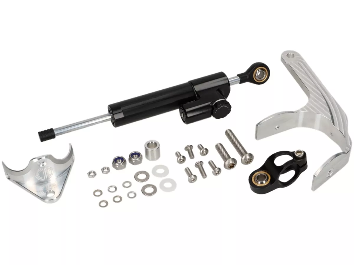 Stuurdemper incl. bevestiging -CTP aluminium- Vespa Largeframe VBA1T (-110487), VBB1T, VBB2T, 150 GL (VGLA1T, VGLB1T)