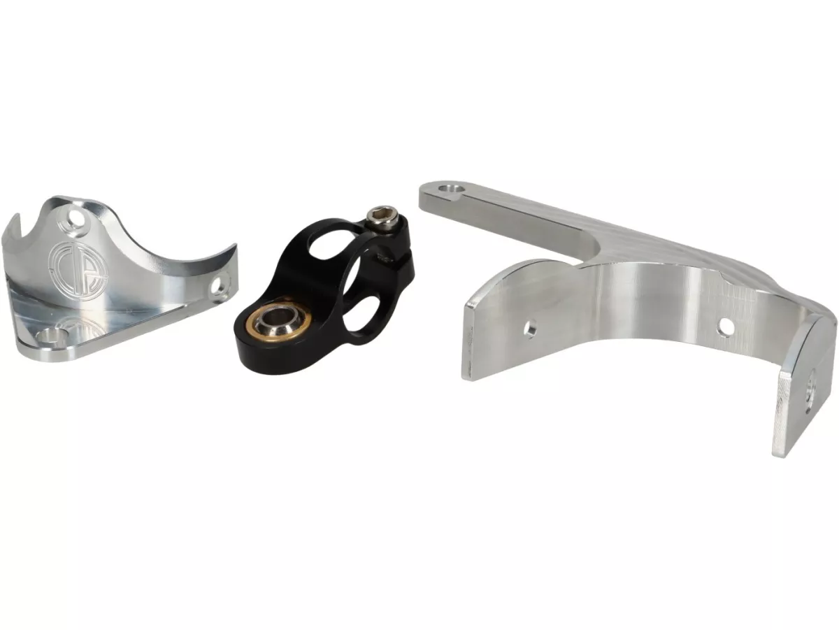 Stuurdemper incl. bevestiging -CTP aluminium- Vespa Largeframe VBA1T (-110487), VBB1T, VBB2T, 150 GL (VGLA1T, VGLB1T)