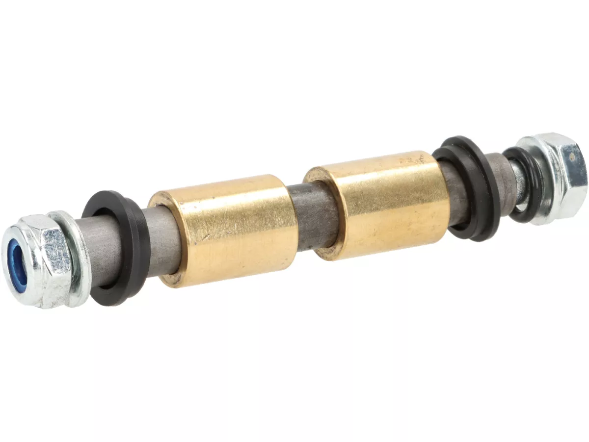 Swingarm boutenset incl. moer en bussen voor swingarm lager -DMP- voor Piaggio Bravo, Gilera Citta - 12cm