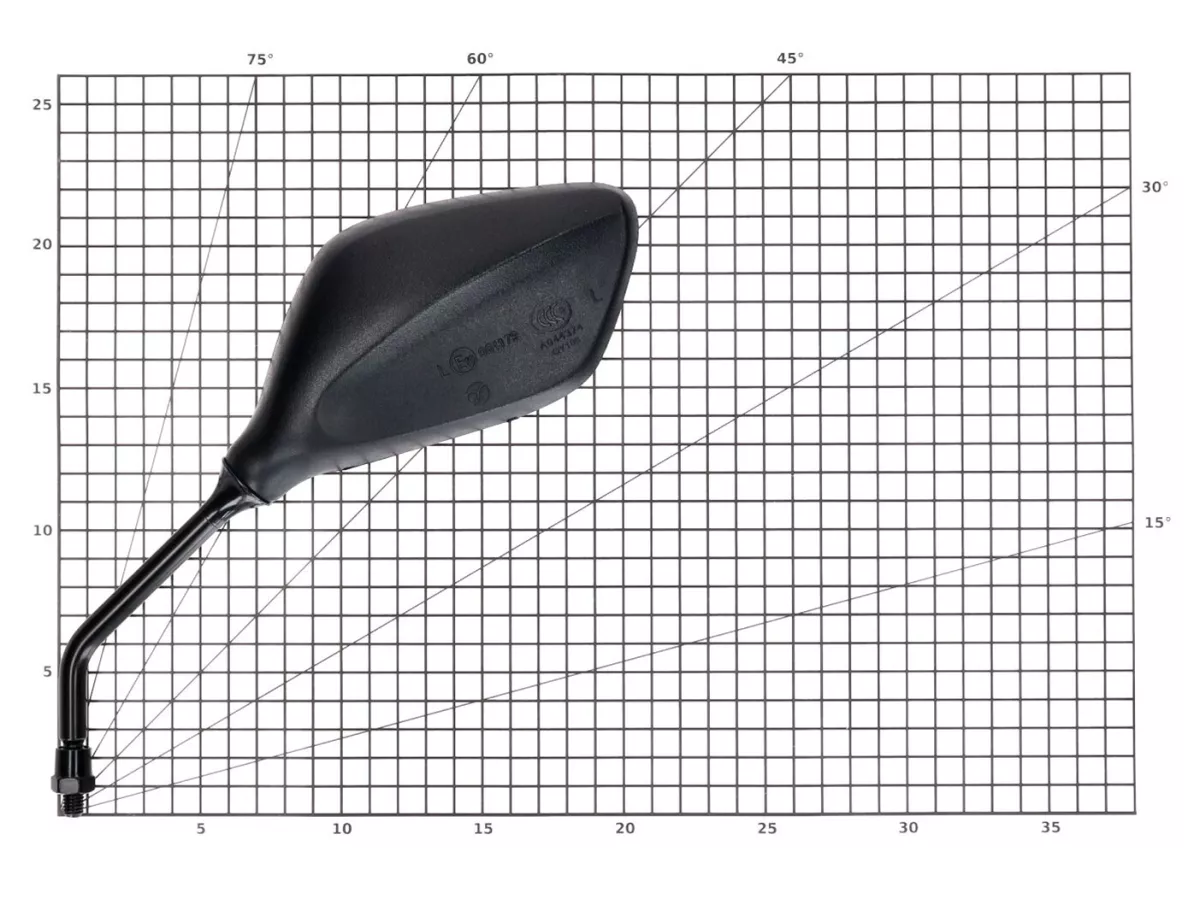 Rétroviseurs -101 OCTANE- Rhombus M8 noir, côté droit fil droit