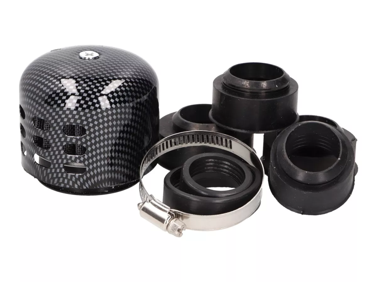 Filtro aria -101 OCTANE- Powerfilter tappo in alluminio 28-47mm carbon look