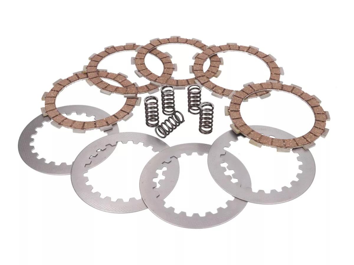 clutch plate / disc set reinforced +20% 5-friction plate type -101 OCTANE- for Derbi EBE, EBS, D50B0