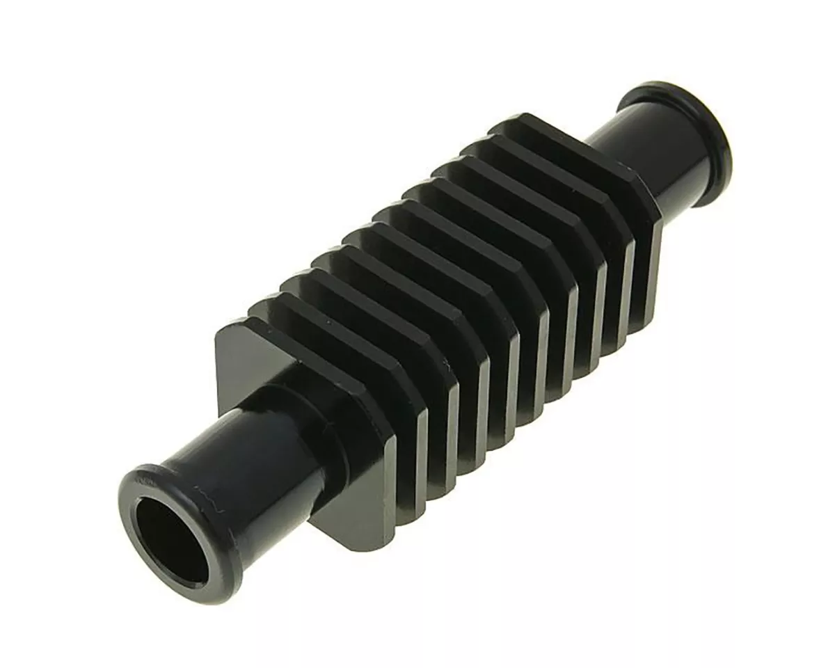 Refroidisseur à flux / mini refroidisseur -101 OCTANE- en aluminium noir (30x103mm) Raccord de tuyau de 17mm