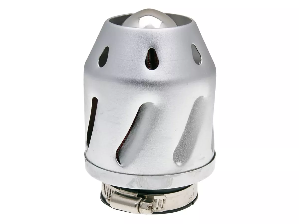 Filtre à air -101 OCTANE- Grenade argent droit 42/48mm connexion (avec adaptateur)