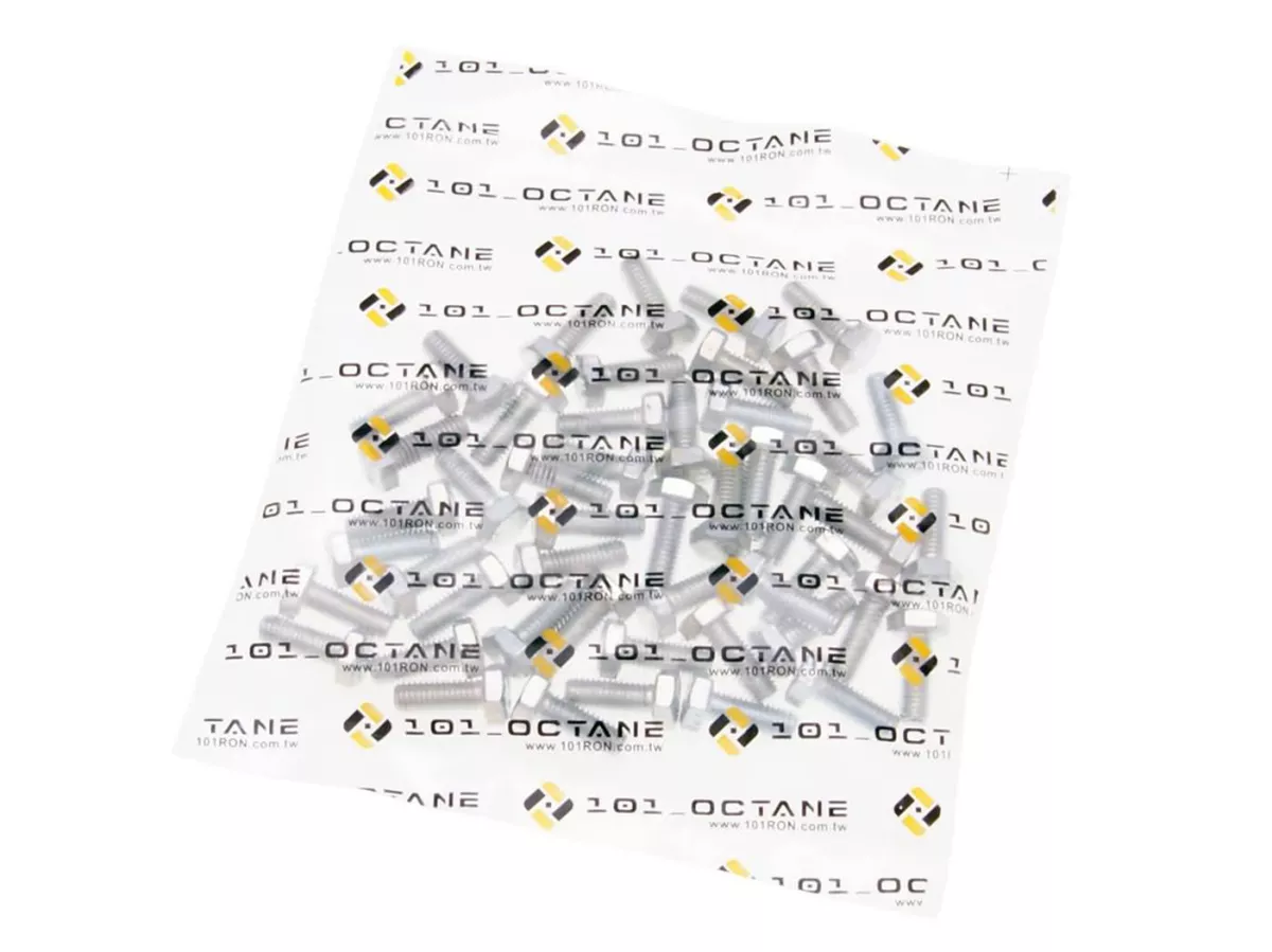 Tornillos de cabeza hexagonal -101 OCTANO- DIN933 M6x16 totalmente roscados galvanizados (50 piezas)