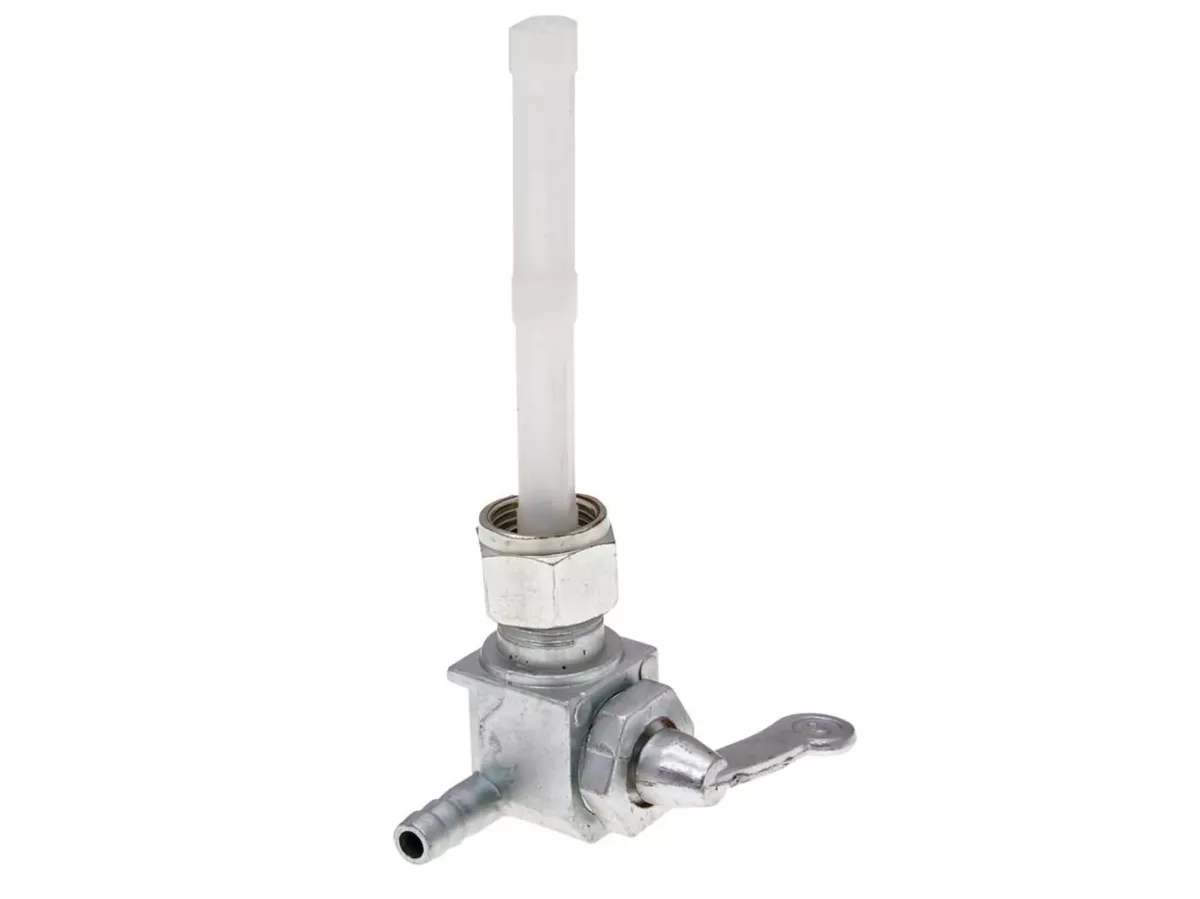 Rubinetto benzina -101 OCTANE- manuale con leva in metallo - per Tomos A3, A35 - versione con dado per raccordo