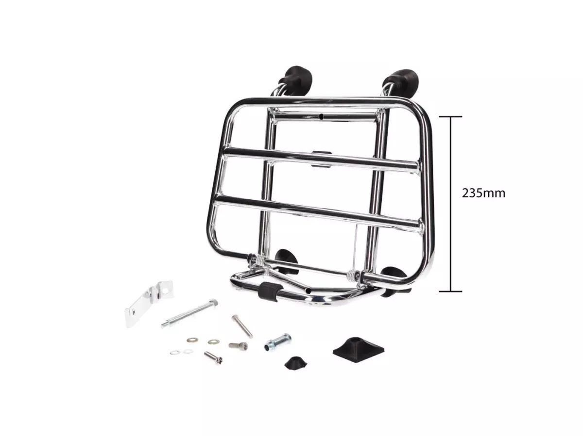 Portaequipajes delantero -101 OCTANE- Vespa Primavera 50-125, Sprint 50-150, Elettrica - cromado
