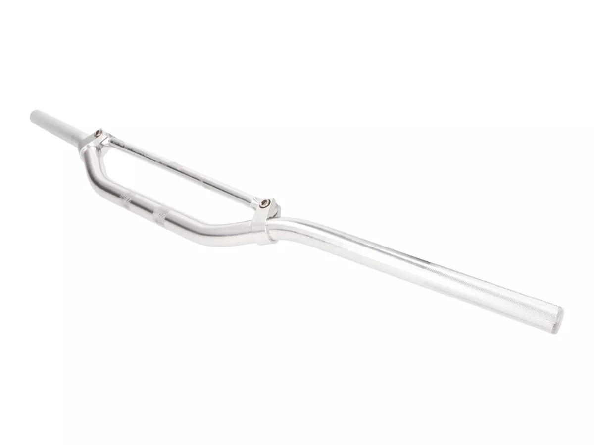 Manubrio -101 OCTANE- Enduro in alluminio con bretella color argento 22mm - 820mm