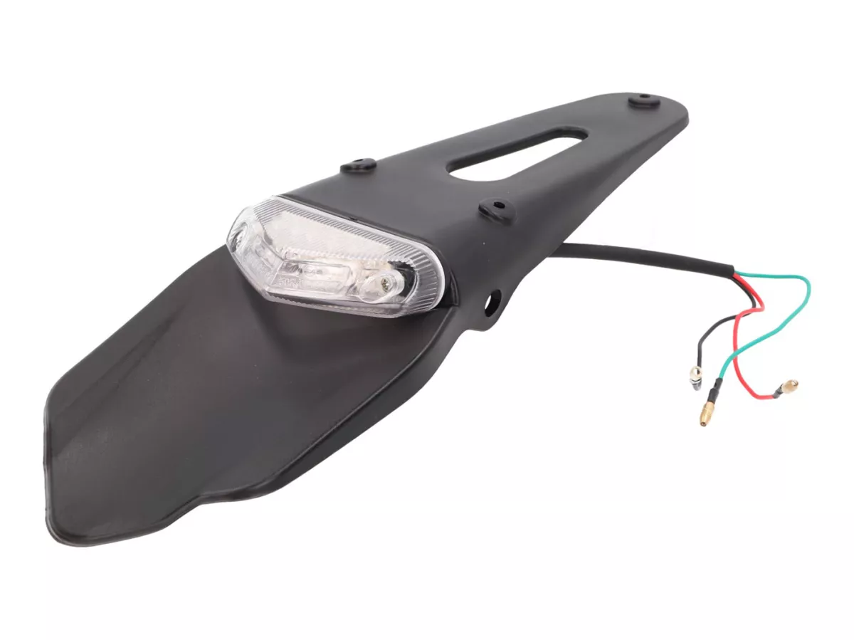 Portatarga -101 OCTANE- con luce posteriore a LED bianca per Supermotard, Enduro
