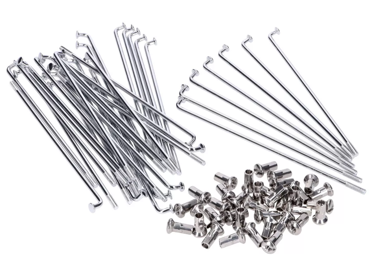 Speichen Satz 143,5mm M3,5 16 Zoll verchromt -101 OCTANE- für Simson S50, S51, S53, S70, S83, KR50, KR51/1, KR51/2 Schwalbe, Sperber, Habicht, Star