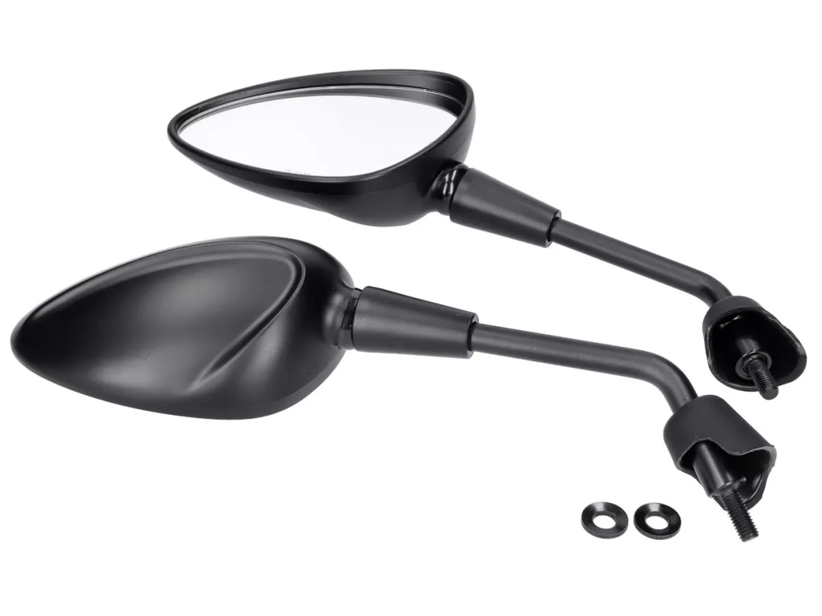 Spiegel -101 OCTANE- Set M8 kort, zwart mat voor Vespa GTS HPE, Sprint, Primavera
