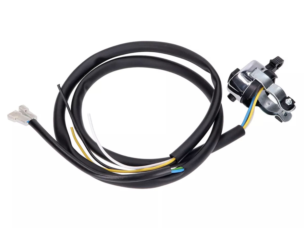 Unidad de conmutación manillar cromado 3 funciones universal con cable -101 OCTANE- para ciclomotor / moped