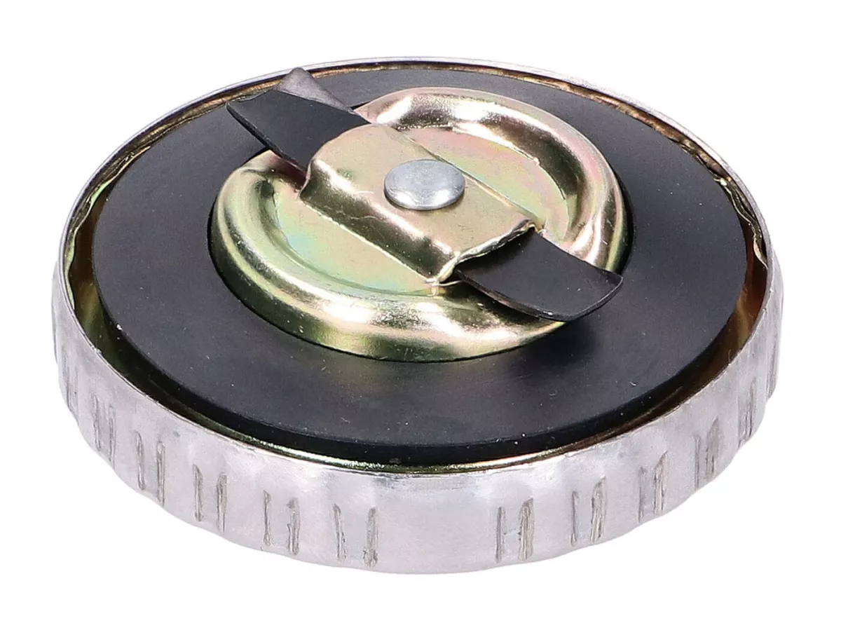 Förkromat bajonettpåfyllningslock -101 OCTANE- för Puch Maxi, Starlet, Tomos