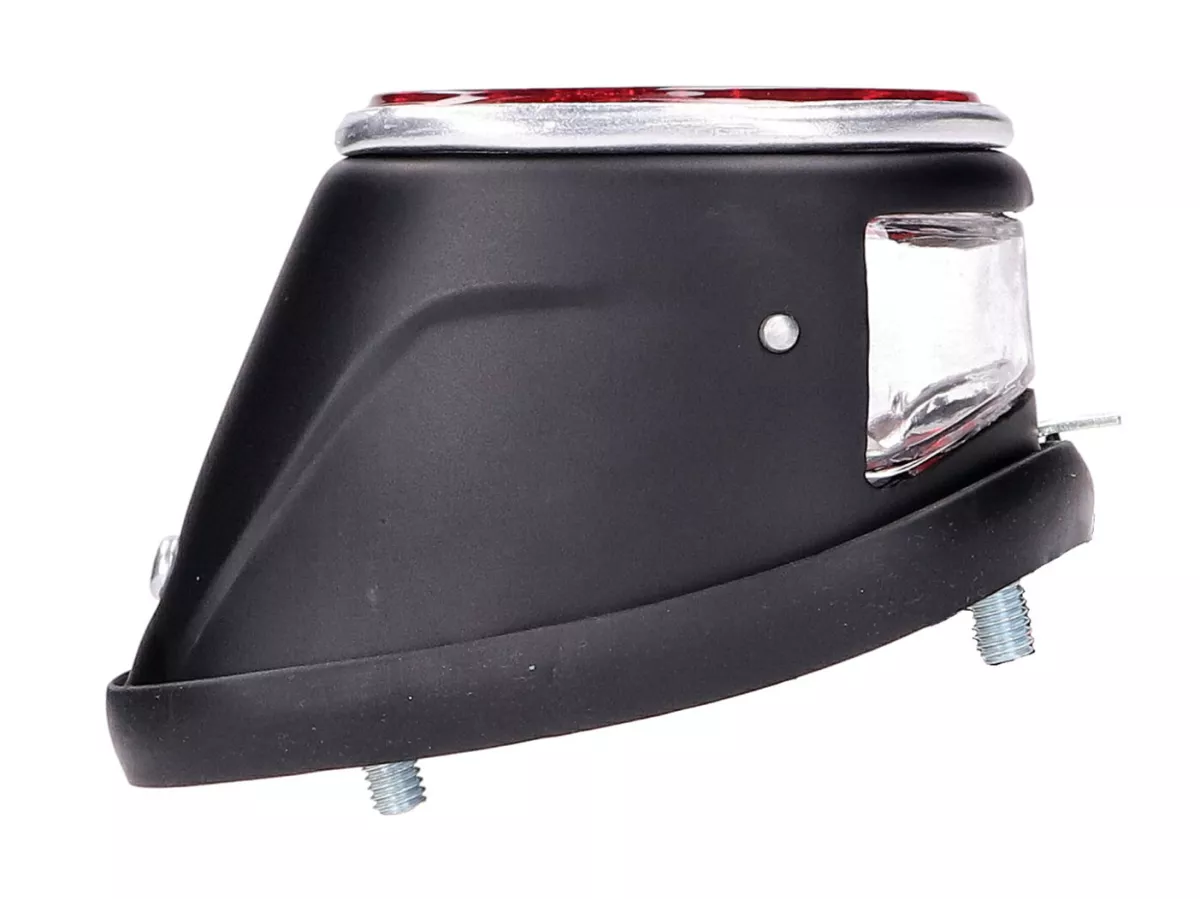tail light assy moped oval black universal -101 OCTANE- for Puch MS, MV, Maxi, Kreidler, Zündapp