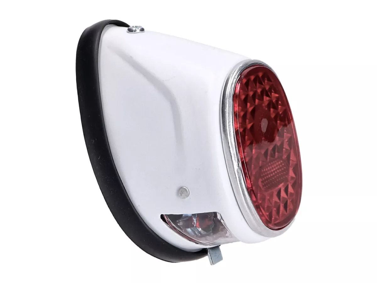 tail light assy moped oval white universal -101 OCTANE- for Puch MS, MV, Maxi, Kreidler, Zündapp
