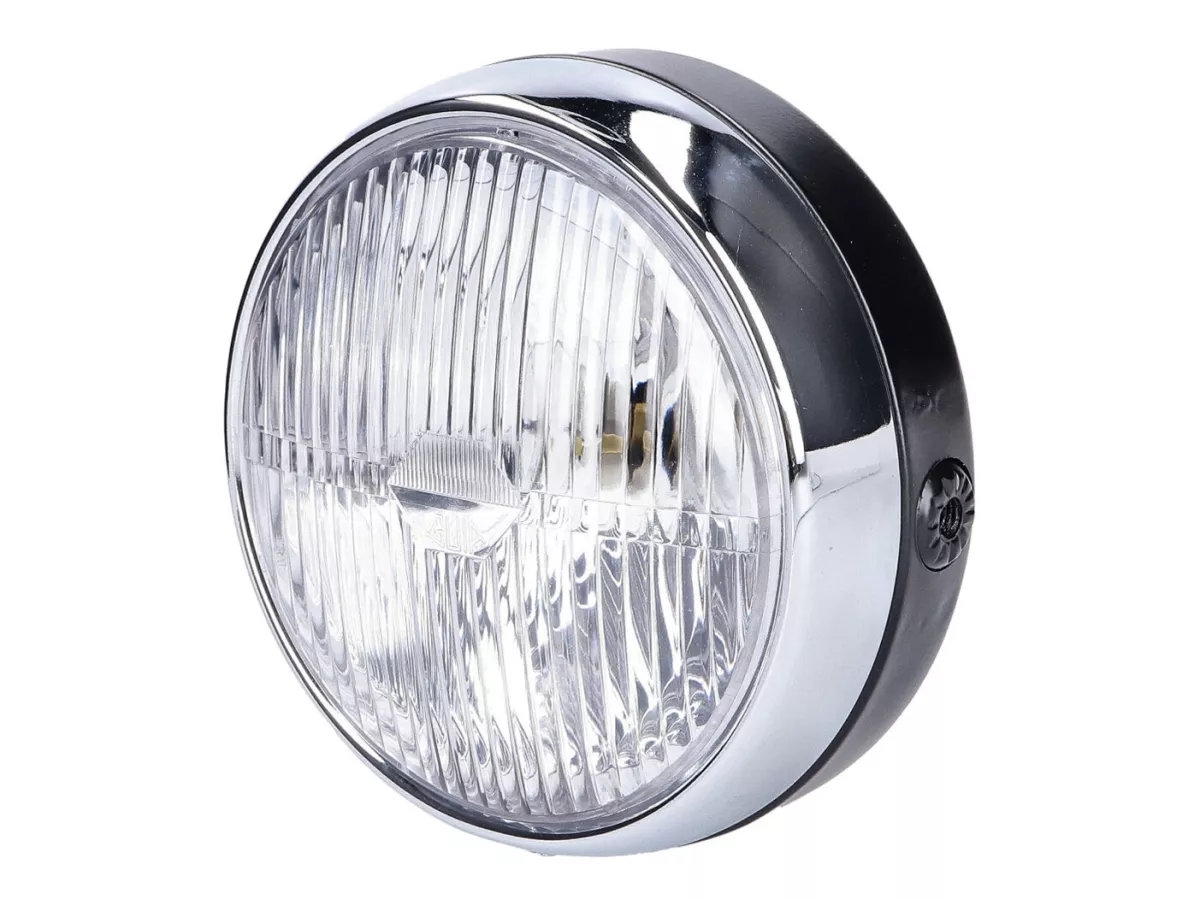 headlight assy round black universal 145mm -101 OCTANE- for moped