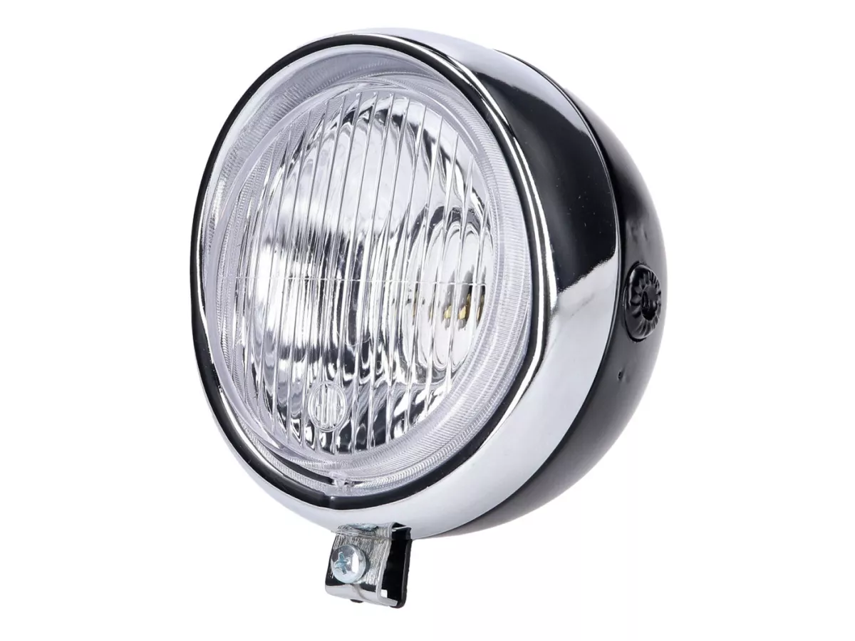 Faro redondo negro retro universal -101 OCTANE- para Puch, Kreidler, Zündapp y muchos más.