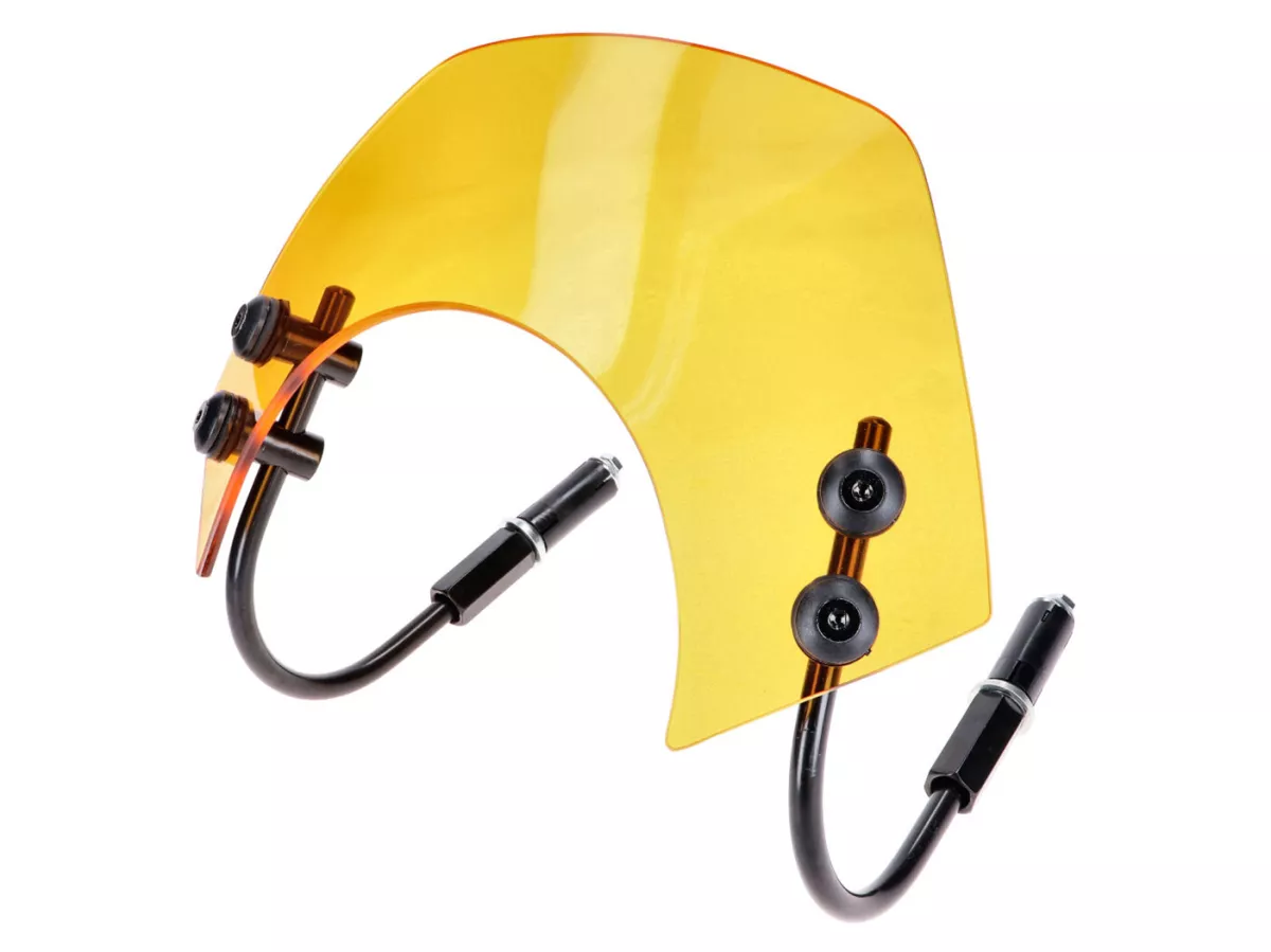 Windshield short yellow tinted with bracket -101 OCTANE- for Vespa GTL 125-200, GTS 125-300