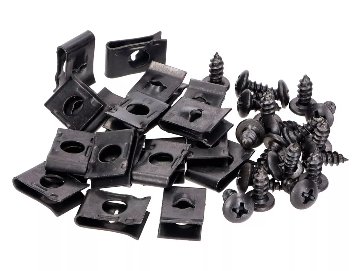 Set d'écrous en tôle -101 OCTANE- avec vis M4x10 - pack de 20