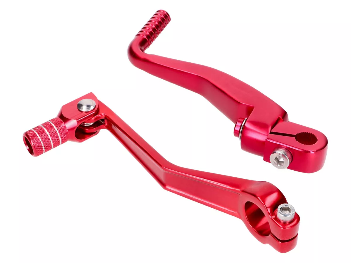 Schalthebel -101 OCTANE- Kickstarter Set klappbar Aluminium rot eloxiert für Simson S50, S51, S53, S70, S83