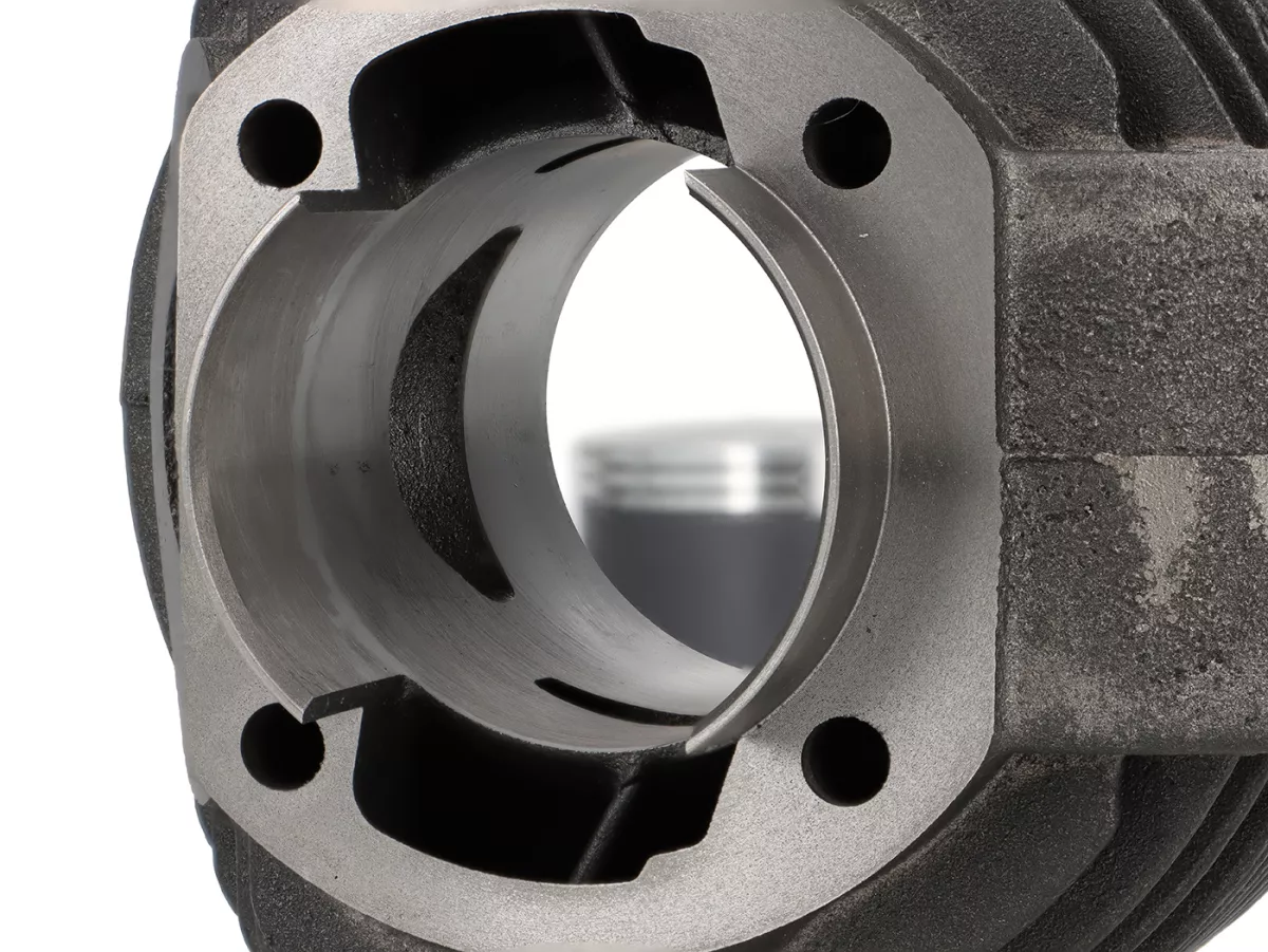 Cylindre -ITALKAST GR-V 132 ccm Ø57.5mm, course=51mm, fonte grise, admission directe reed- Vespa PV125, ET3, PK125