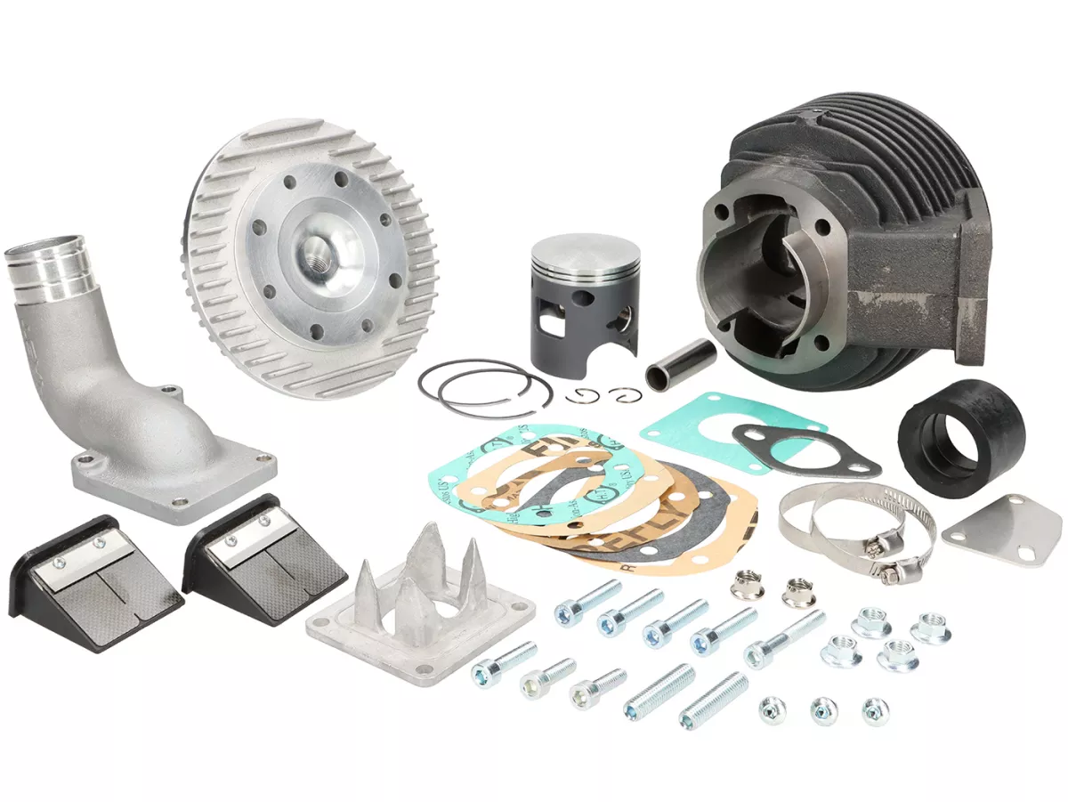 Cylinder -ITALKAST GR-V 125 ccm Ø55mm, stroke=51mm, grey cast iron, direct inlet reed- Vespa PV125, ET3, PK125