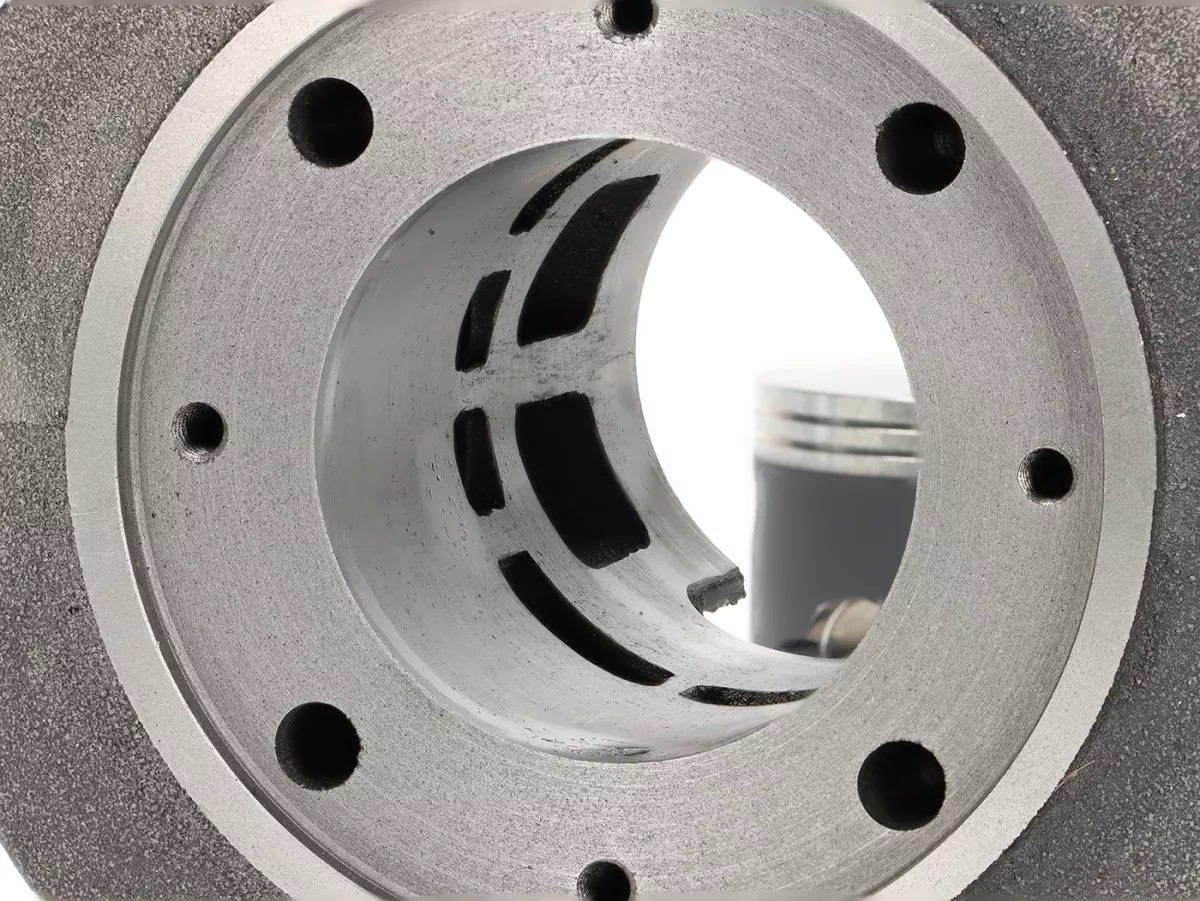 Cylinder -ITALKAST GR-V 125 ccm Ø55mm, stroke=51mm, grey cast iron, direct inlet reed- Vespa PV125, ET3, PK125