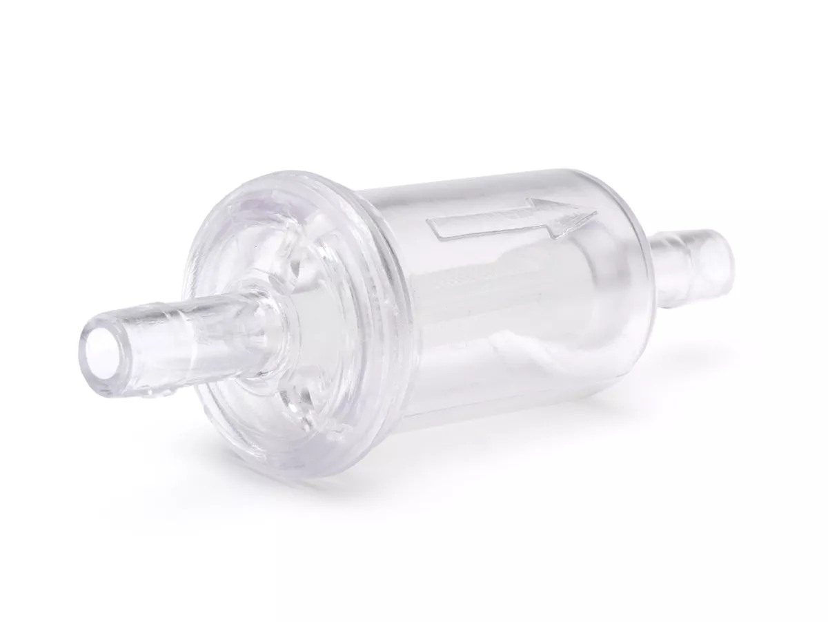 Bensinfilter -MALOSSI- transparent, Ø=6mm anslutningsbredd
