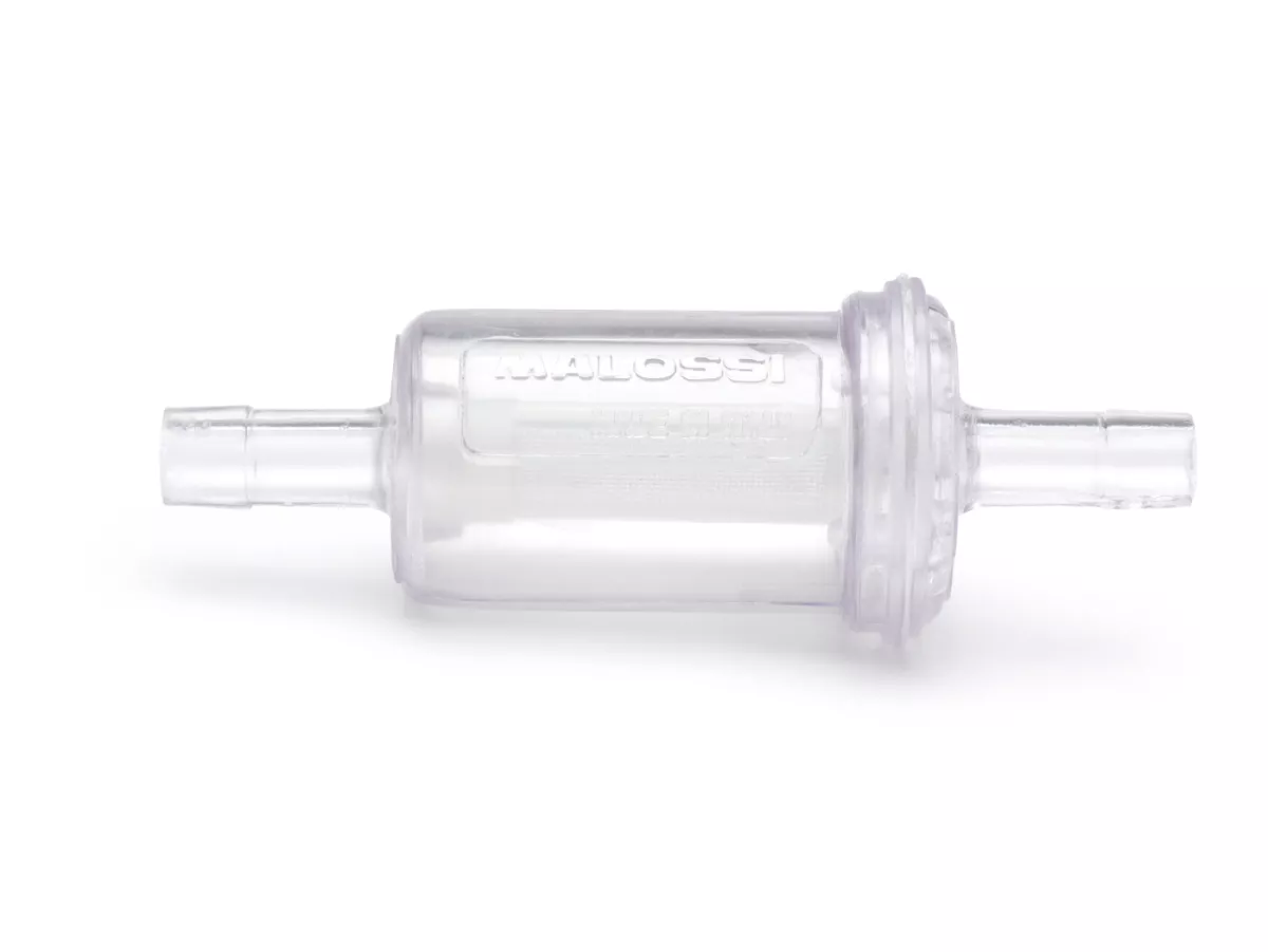 Bensinfilter -MALOSSI- transparent, Ø=6mm anslutningsbredd