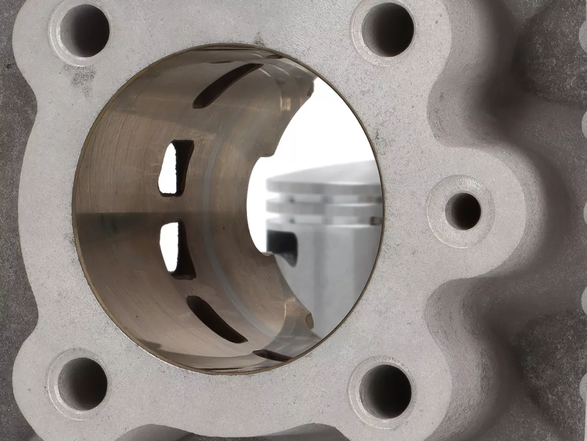 Cylinder -MALOSSI- 65 ccm Sport Aluminium LC - Ø45,5mm- Peugeot 103, Vogue - (piston pin = Ø 12mm) - incl. cylinder head for decompression valve