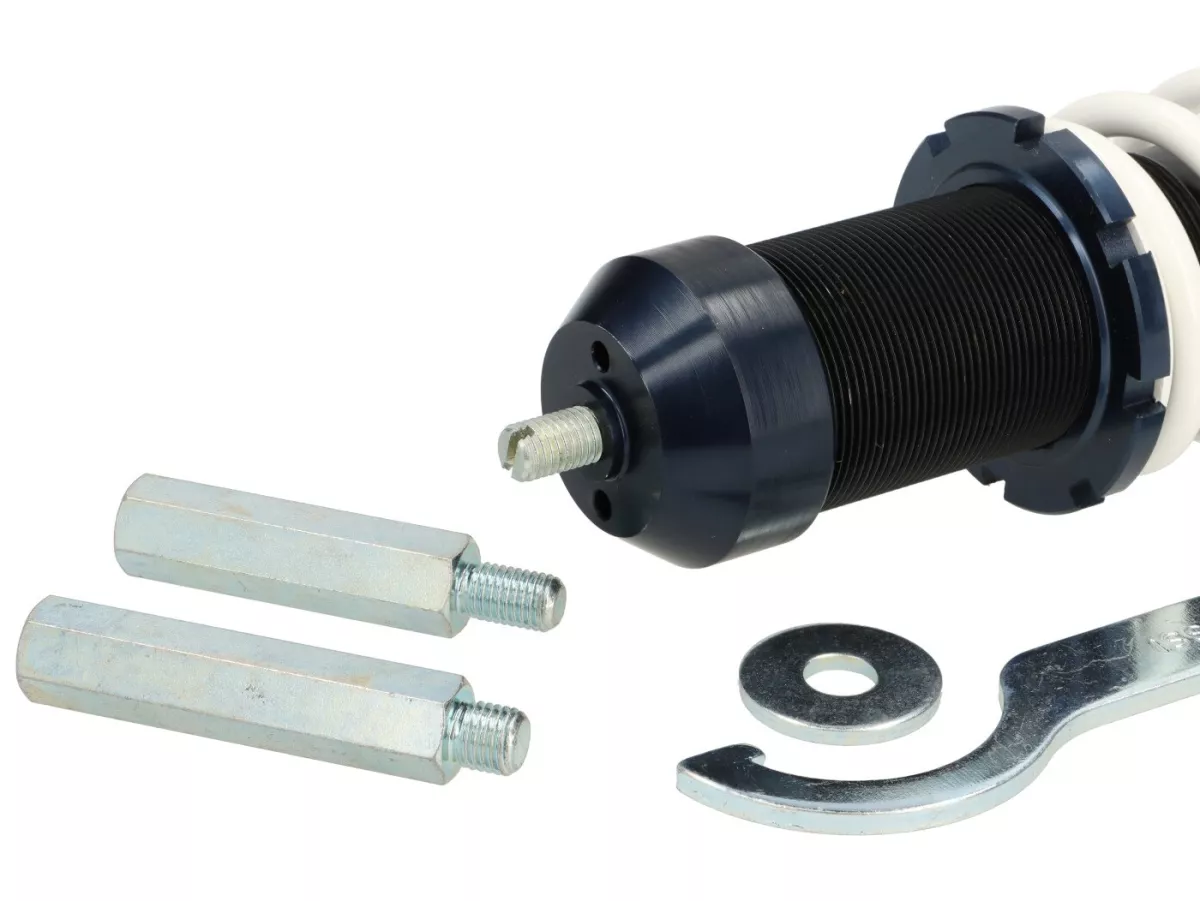 Amortiguador trasero -MALOSSI RS24- 343mm- Vespa PX80, PX125, PX150, PX200, T5 125cc, Rally180 (VSD1T), Rally200 (VSE1T), Sprint150 (VLB1T), TS125 (VNL3T), GT125 (VNL2T), GTR125 (VNL2T)