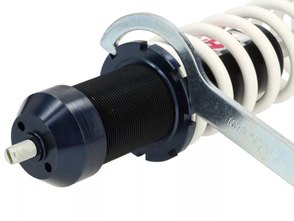 Amortiguador trasero -MALOSSI RS24- 343mm- Vespa PX80, PX125, PX150, PX200, T5 125cc, Rally180 (VSD1T), Rally200 (VSE1T), Sprint150 (VLB1T), TS125 (VNL3T), GT125 (VNL2T), GTR125 (VNL2T)