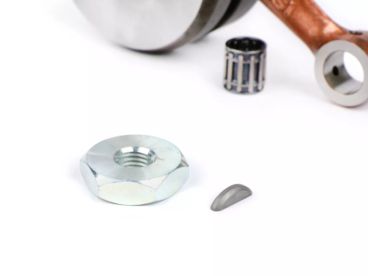 Vilebrequin -MALOSSI- Piaggio Ciao, Boss, Boxer, SI, Grillo, Bravo, Superbravo, PX (course de 43mm pour axe de piston Ø=10mm)