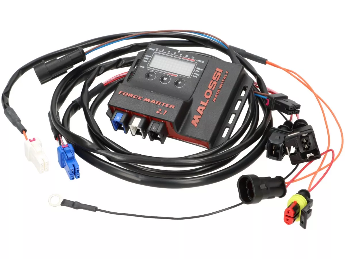 Control device fuel injection -MALOSSI- Forcemaster 2.1 - Vespa GTS 300ie, Vespa GTV 300ie, Vespa GTS 300ie Super Sport, Aprilia Scarabeo 300ie, Aprilia Sportcity 300ie, SR Max 300ie, Derbi Rambla 300ie, Gilera Nexus 300ie, Piaggio Beverly 300ie, Piaggio
