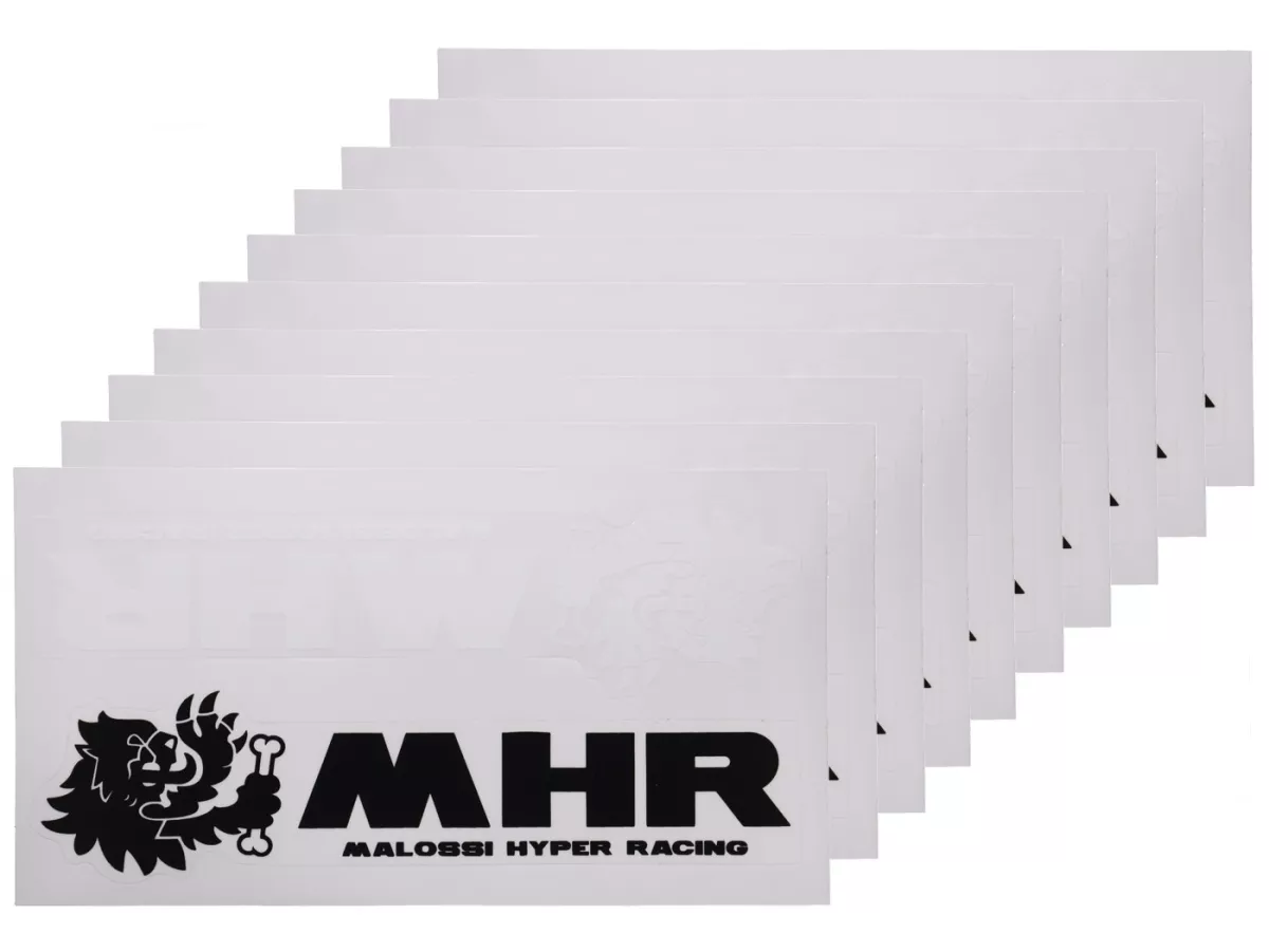 Set d'autocollants -MALOSSI MHR lion noir/blanc- (160x85mm) - 10pcs.