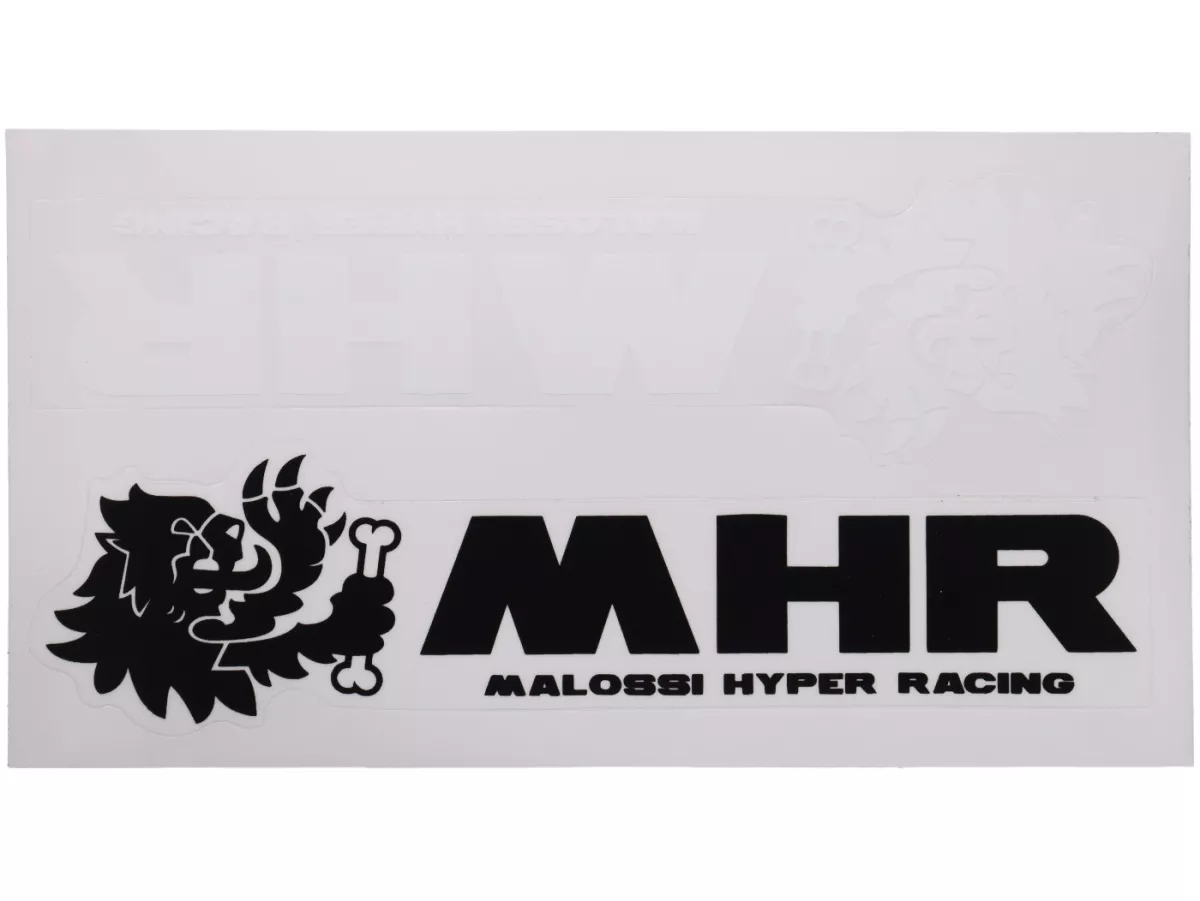 Set d'autocollants -MALOSSI MHR lion noir/blanc- (160x85mm) - 10pcs.