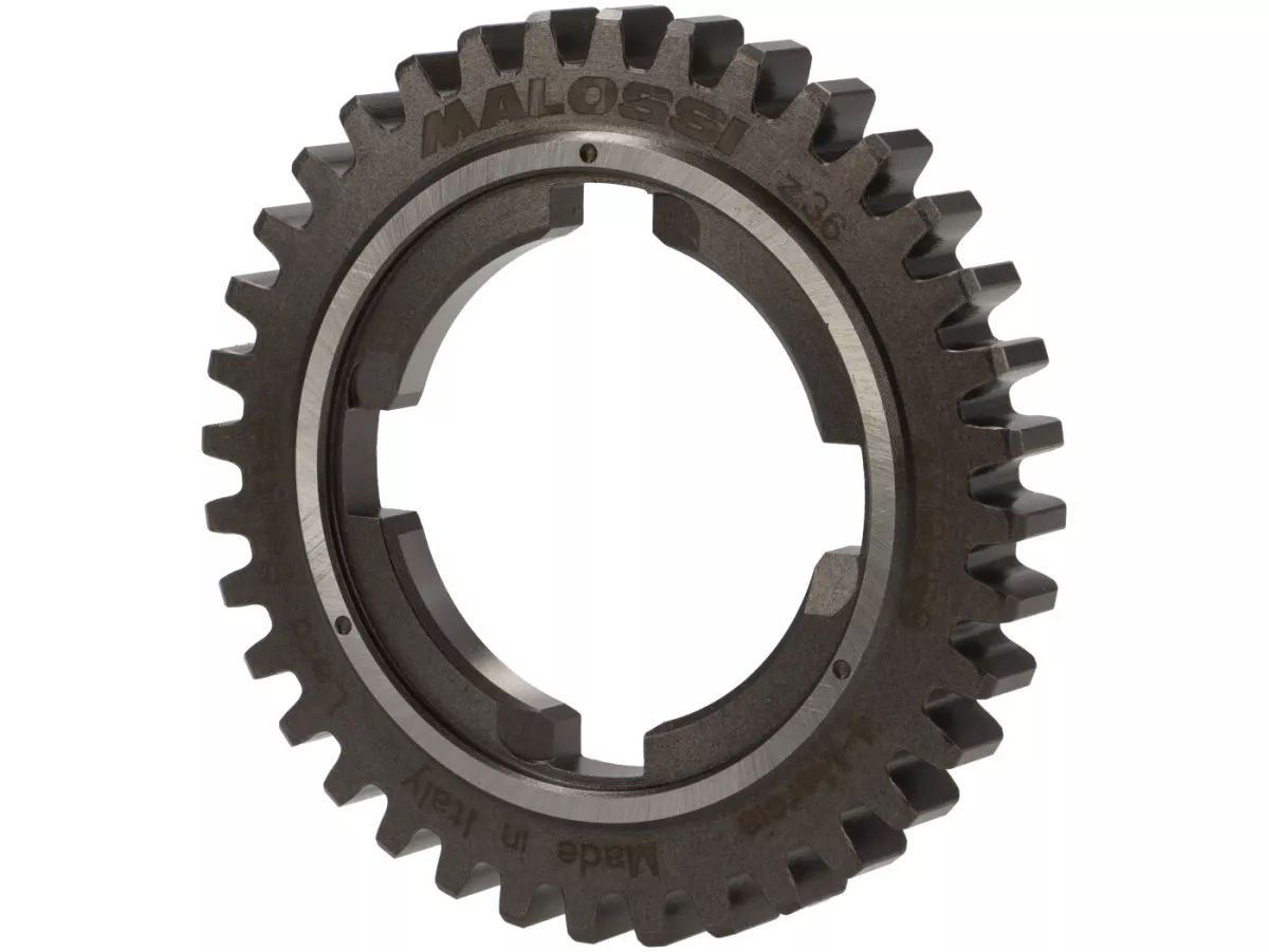 Ingranaggio 4 -MALOSSI, tipo Lusso- Vespa PX125-150 (1984-), T5 125cc, Cosa125-150, LML Star/Stella125/150 2 tempi - 36 denti