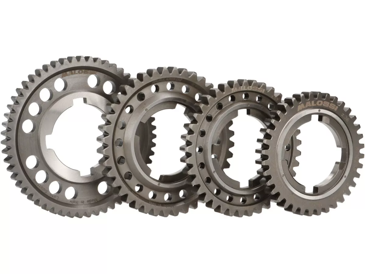 Set di ingranaggi -MALOSSI SPORT- Vespa PX Lusso (1984-) 125-150-200cc - 55, 40, 37 e 36 denti