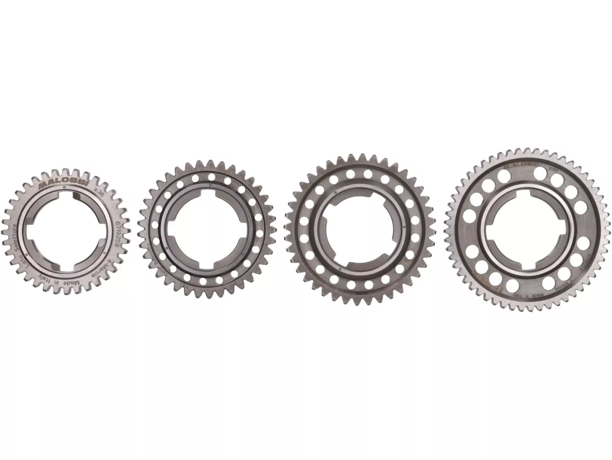 Set di ingranaggi -MALOSSI SPORT- Vespa PX Lusso (1984-) 125-150-200cc - 55, 40, 37 e 36 denti