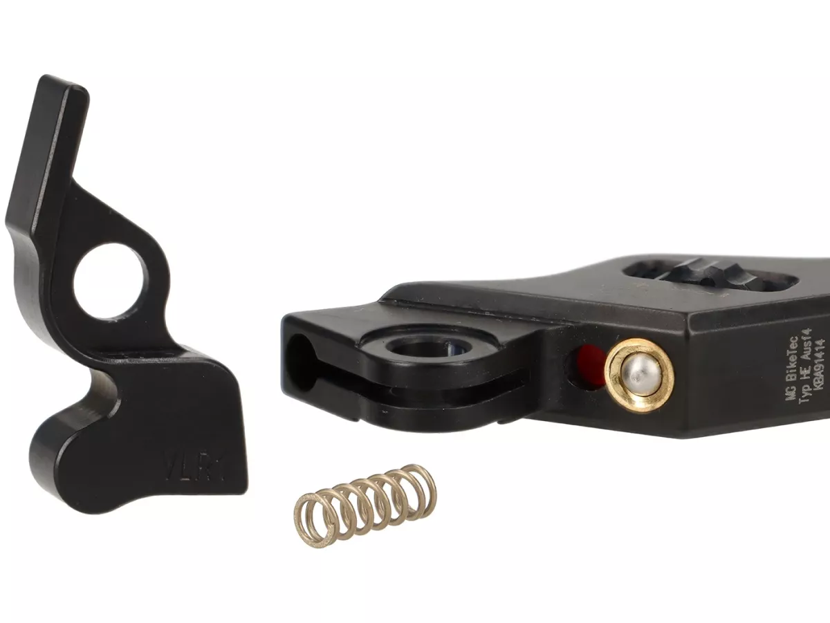 Set leva freno 2.0 -MG-BIKETEC- regolabile, lunga (160mm), EG/ABE- Vespa GT125, GT200, GTL125, GTL200, GTS125, GTS250, GTS125 i.E. Super , GTS300 i.E. Super - nero/nero