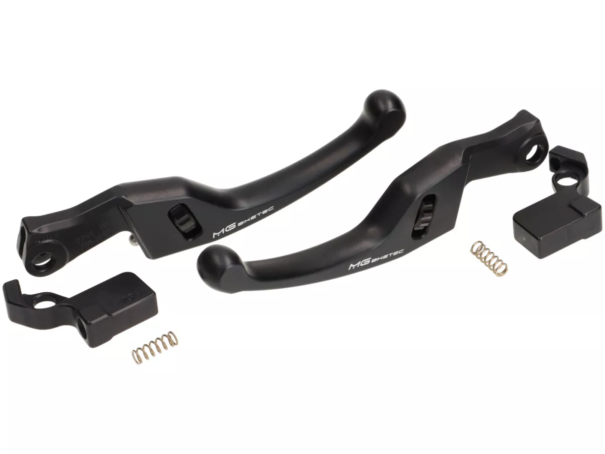 Bromshandtagssats -MG-BIKETEC- kort (137 mm), EG/ABE - Vespa GTS 125-300 Keyless - svart/svart